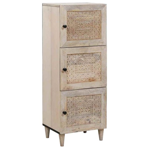 vidaXL Highboard with Shelf White 40 x 33 x 110 cm Solid mango wood