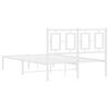 vidaXL Metal Bed Frame without Mattress with Headboard White 120x190cm