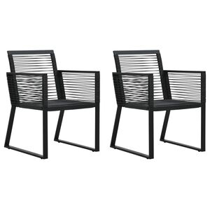 vidaXL Garden Chairs 2 pcs Black PVC Rattan