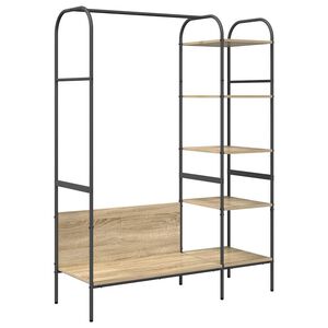 vidaXL Clothes Rack Brown Oak 120 x 44 x 160 cm Engineered Wood