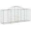 vidaXL Arched Gabion Baskets 15 pcs 200x50x80/100 cm Galvanised Iron