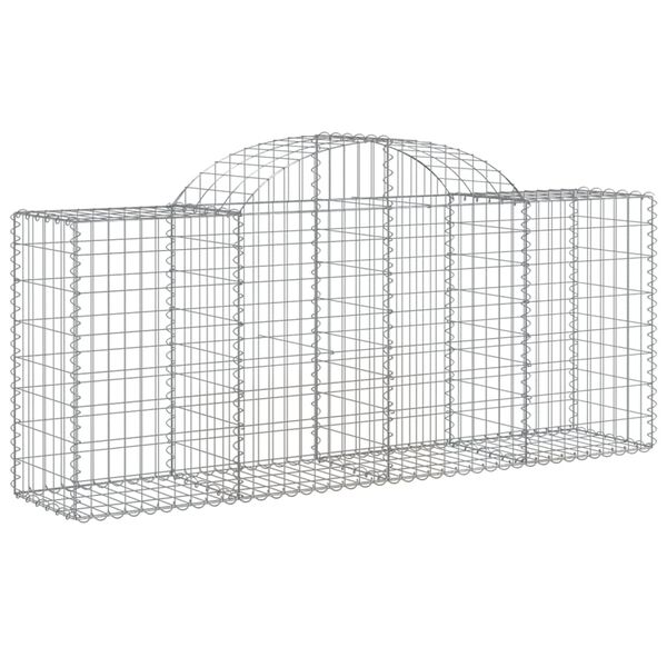 vidaXL Arched Gabion Baskets 15 pcs 200x50x80/100 cm Galvanised Iron