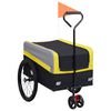 vidaXL 2-in-1 XXL Pet Bike Trailer & Trolley Yellow Grey and Black