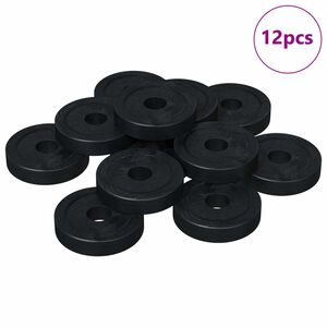 vidaXL suitable for Flat Washer 12 pcs Black &empty;15 x 3 mm PVC Copolymer