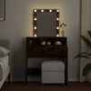 vidaXL Dressing Table with LED Smoked Oak 80x41x144.5 cm