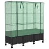 vidaXL Garden Planter with Greenhouse Cover&Wheels 3 pcs Black PP