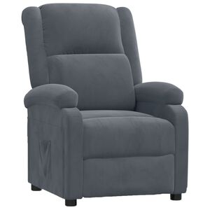 vidaXL Recliner Chair Dark Grey Velvet