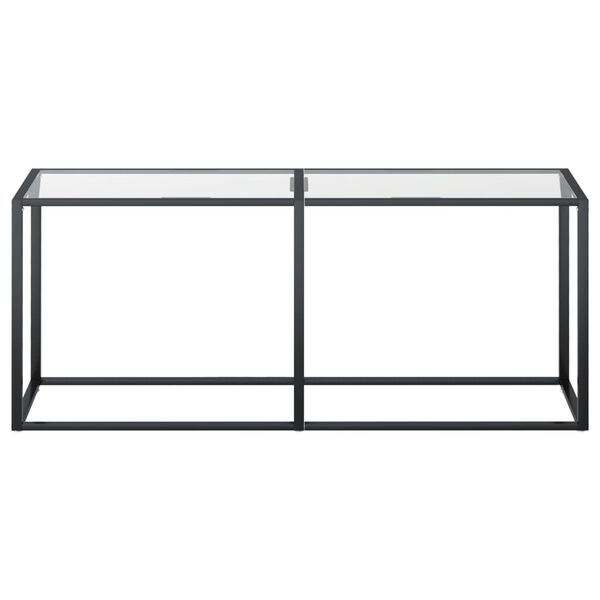 vidaXL Console Table Transparent 180x35x75.5cm Tempered Glass