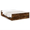 vidaXL Bed Frame with Drawers without Mattress Smoked Oak 135x190 cm