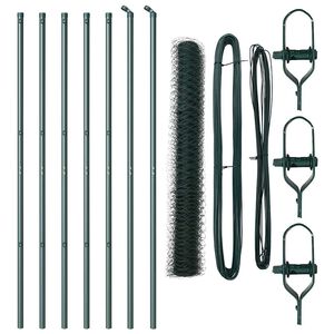 vidaXL Fence Post Green 10 x 1.2 m (50 mm mesh) Steel and PVC