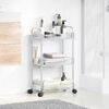vidaXL Storage Trolley 3-Tier Transparent 37x28x68 cm Acrylic