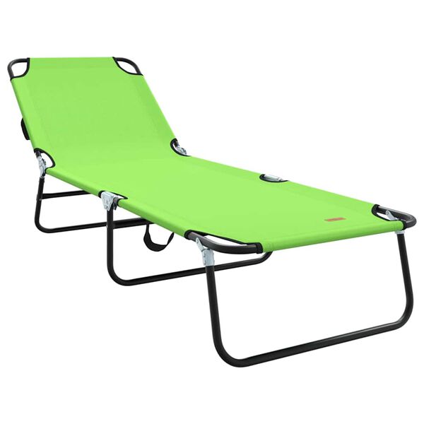 vidaXL Folding Sun Lounger 2 pcs Green 188 x 57 x 86.5 cm Polyester