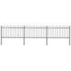 vidaXL Garden Fence with Hoop Top Steel 504x100 cm Black