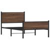 vidaXL Metal Bed Frame without Mattress Brown Oak 100x190 cm