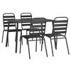 vidaXL 5 Piece Garden Dining Set Anthracite Steel
