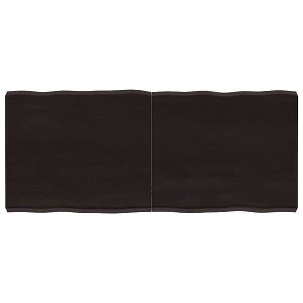 vidaXL Table Top Dark Brown 140x60x(2-6) cm Treated Solid Wood Live Edge