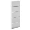 vidaXL Shoe Cabinet with Mirror 5-Layer High Gloss White 63x17x169.5cm