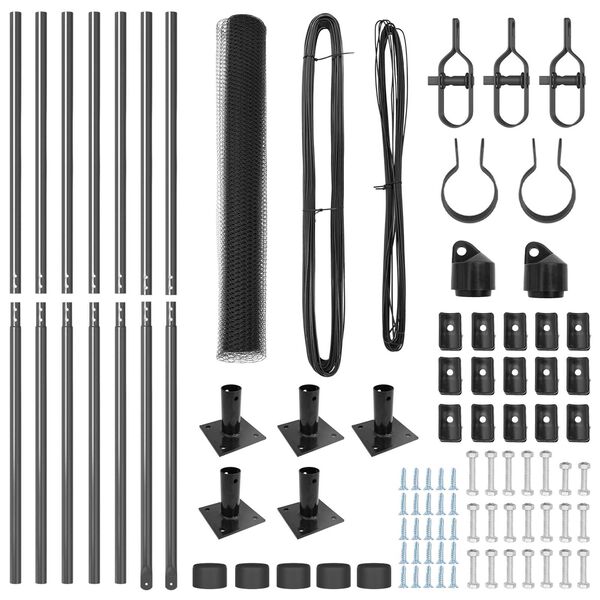 vidaXL Fence Post Grey 10 x 0.8 m (13 mm mesh) Steel and PVC