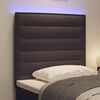 vidaXL LED Headboard with LED Strip Lights Dark Brown 80 cm Polyester