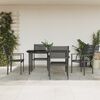 vidaXL 5 Piece Garden Dining Set Black Steel and Textilene