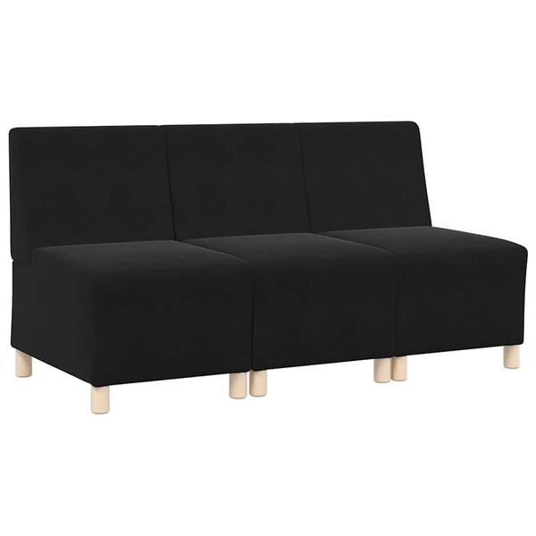 vidaXL Modular Sofa Unit Armless 3 pcs Black 55 x 74 x 82 cm Velvet
