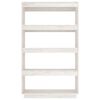 vidaXL Book Cabinet/Room Divider White 80x35x135 cm Solid Pinewood