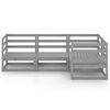 vidaXL 4 Piece Garden Lounge Set Grey Solid Wood Pine