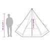 vidaXL Camping Tent Tipi 4-Person Green Waterproof