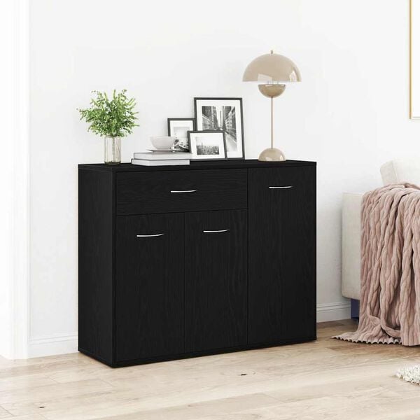 vidaXL Sideboard Black Oak 88x30x70 cm Engineered Wood