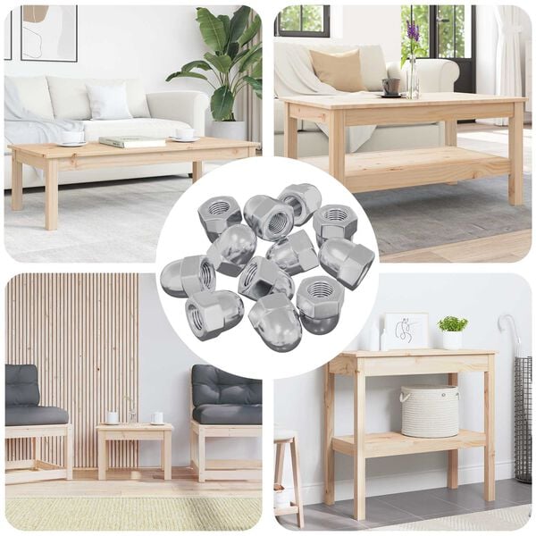 vidaXL Nut 9574 pcs Silver M6 x 10 mm Iron