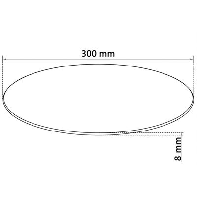 vidaXL Table Top Tempered Glass Round 300 mm