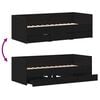 vidaXL Daybed Frame with Drawers Black oak 90 x 200 cm Engineered wood
