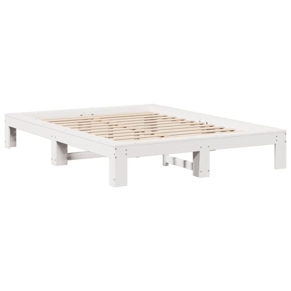 vidaXL Bed Frame without Mattress White 140x190 cm Solid Wood Pine