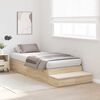 vidaXL Storage Bed Frame with Drawer Sonoma Oak 75 cm Engineered Wood