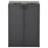vidaXL Trash Bin with 2 Doors Black 65x45x88 cm PP
