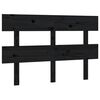 vidaXL Bed Headboard | Black | Solid pine wood | 124x3x81 cm | Decorative Inlays