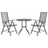 vidaXL Reclining Garden Chair Set 3 pcs Anthracite Powder-coated Steel