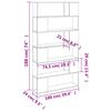 vidaXL Book Cabinet/Room Divider Grey Sonoma 100x24x188 cm