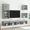 vidaXL Bedside Cabinets with LED Lights Wall-mounted 2 pcs Concrete Grey
