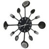 vidaXL Wall Clock with Spoon and Fork Design Black 40 cm Aluminium