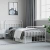 vidaXL Metal Bed Frame without Mattress with Footboard White 107x203cm