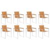 vidaXL Garden Chairs 8 pcs Solid Acacia Wood and Stainless Steel
