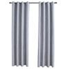 vidaXL Blackout Curtains with Metal Rings 2 pcs Grey 140x245 cm
