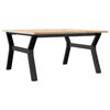 vidaXL Coffee Table Y-Frame 90x90x45 cm Solid Wood Pine and Steel