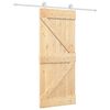 vidaXL Sliding Door Natural and White 85 x 210 cm Solid Pine Wood
