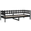 vidaXL Day Bed without Mattress Black 90x200 cm Solid Wood Pine