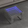 vidaXL Coffee Table with Infinity LED Concrete Grey 50x53x30 cm