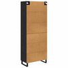 vidaXL Highboard with Drawer 2 pcs Black Oak Engineered Wood and Glass