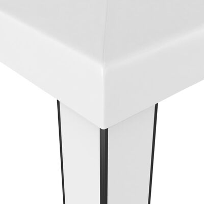 vidaXL Gazebo with Double Roof&LED String Lights 3x3 m White