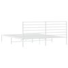 vidaXL Metal Bed Frame without Mattress with Headboard White 180x200cm